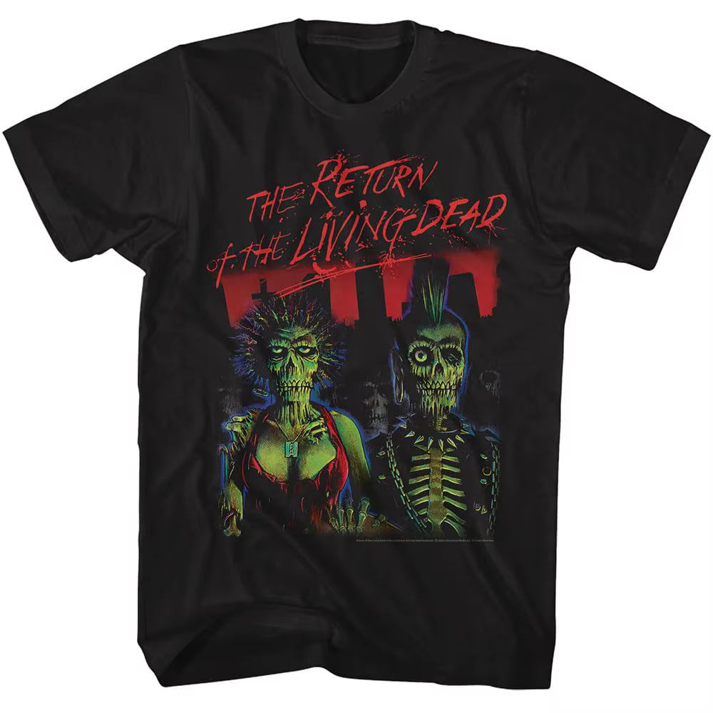 T-shirt The Return of The Living Dead pour hommes, style punk, zombie, horreur, graphique, manches c