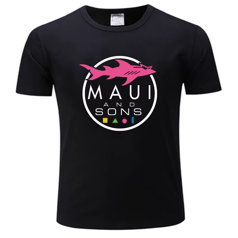 T-shirt Maui matchs Sons Shlavabo pour hommes, bleu, noir, mode estivale, t-shirt en coton pour homm