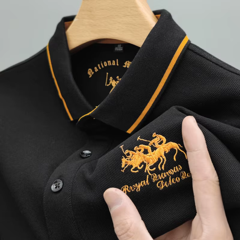 Polo de marque haut de gamme pour hommes, manches courtes, été, respirant, couleur unie, T-shirt bro