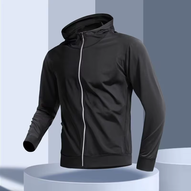 Veste de fitness à manches longues doublée en polaire pour homme, manteau de course à séchage rapide