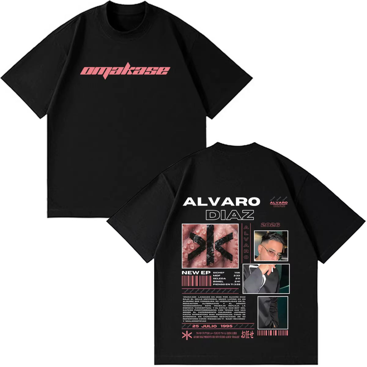 T-shirt Alvaro Diaz Omakase Album 2026 Tour Merch pour Hommes et Femmes – T-shirt Mode Coton Décontr