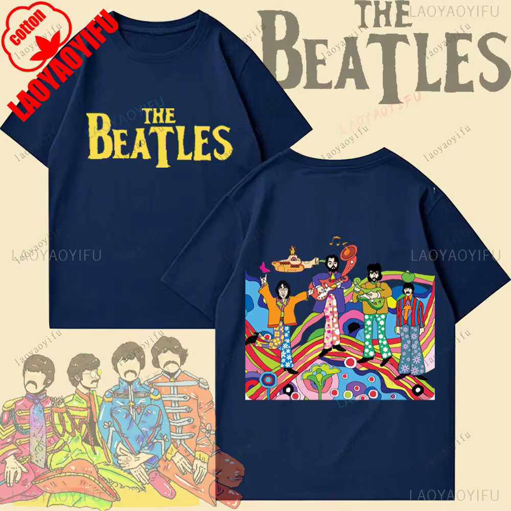 T-shirt The Beatles Black Rock Band, hauts en coton de haute qualité, mode automne, T-Shirt de sport