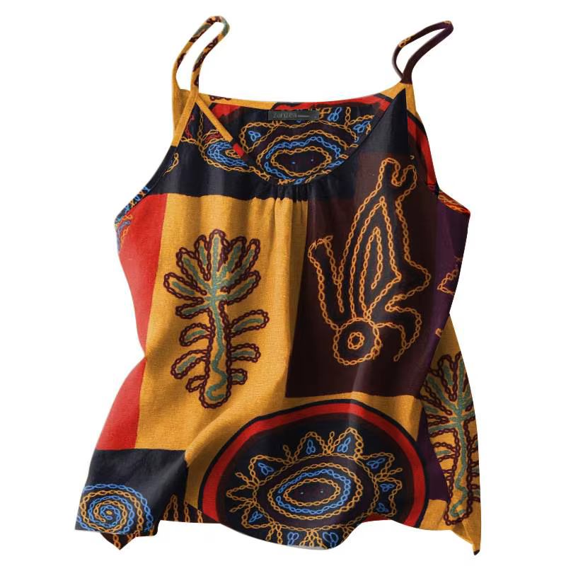 Bohème débardeurs hauts ZANZEA été Floral Camis femmes Vintage vacances plage Blouse décontracté Spa
