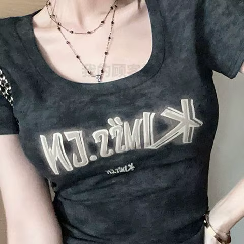 T-shirts à manches courtes pour femmes, en coton, coupe décontractée, hauts basiques décontractés, c