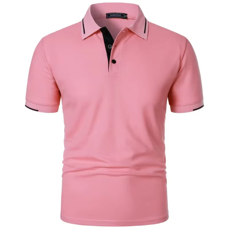 Polo à manches courtes pour hommes, boutons d'été, coupe classique, T-Shirts décontractés, pull surd
