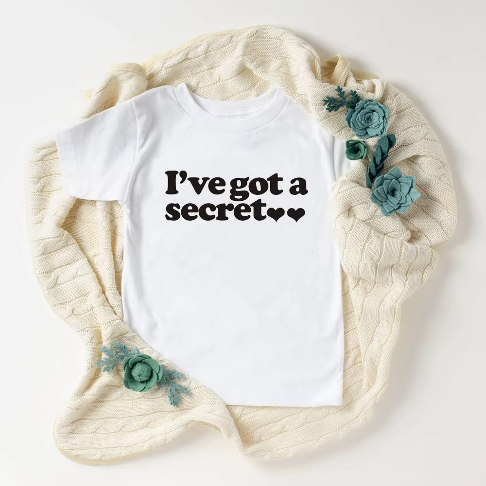T-shirt secret pour grande sœur/grand frère, « J'ai aussi un secret », annonce de révélation de sexe
