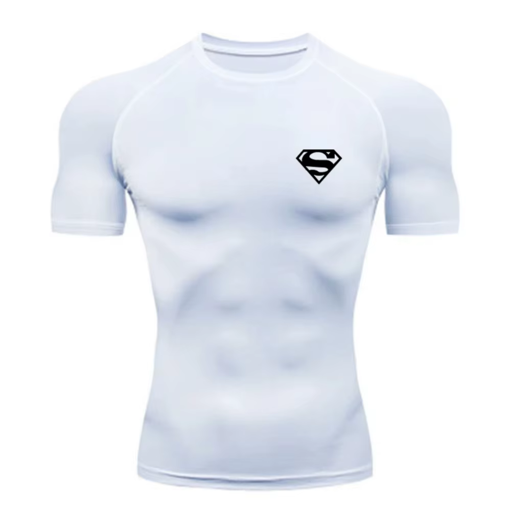 T-shirt de compression homme 2026 à manches courtes – Maillot de sport fitness, course à pied, gym –