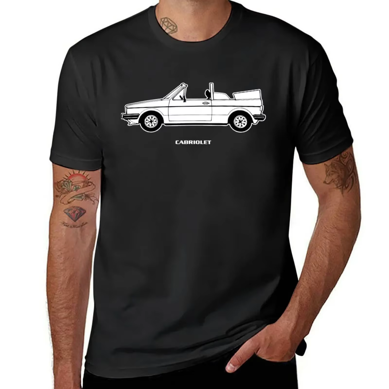T-shirt cochon size graphique pour homme, t-shirt triple cabriolet blanc, grands et grands t-shirts 
