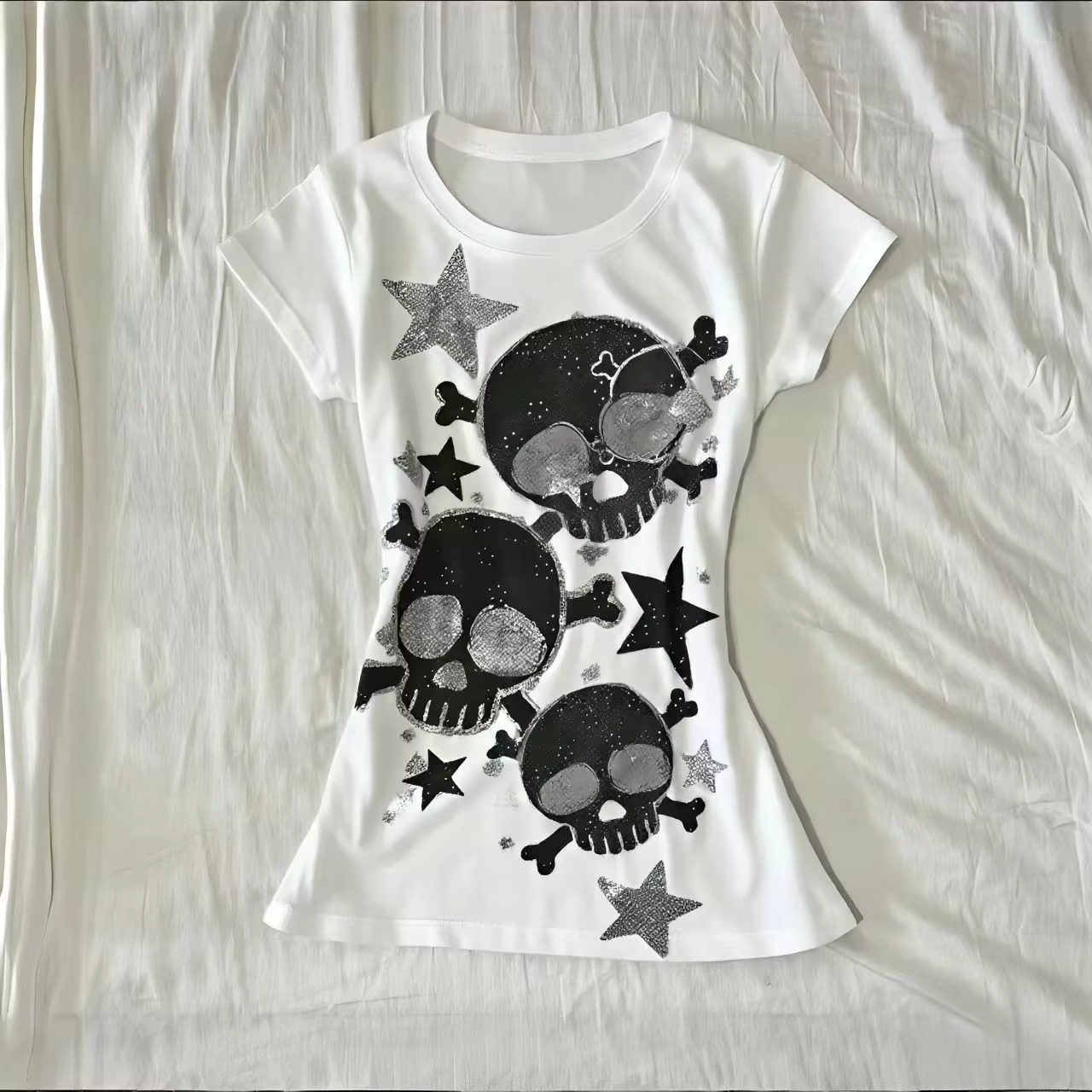 T-shirts pour femmes japonais Y2k, vêtements tendance des années 2000, hauts, imprimé graphique étoi