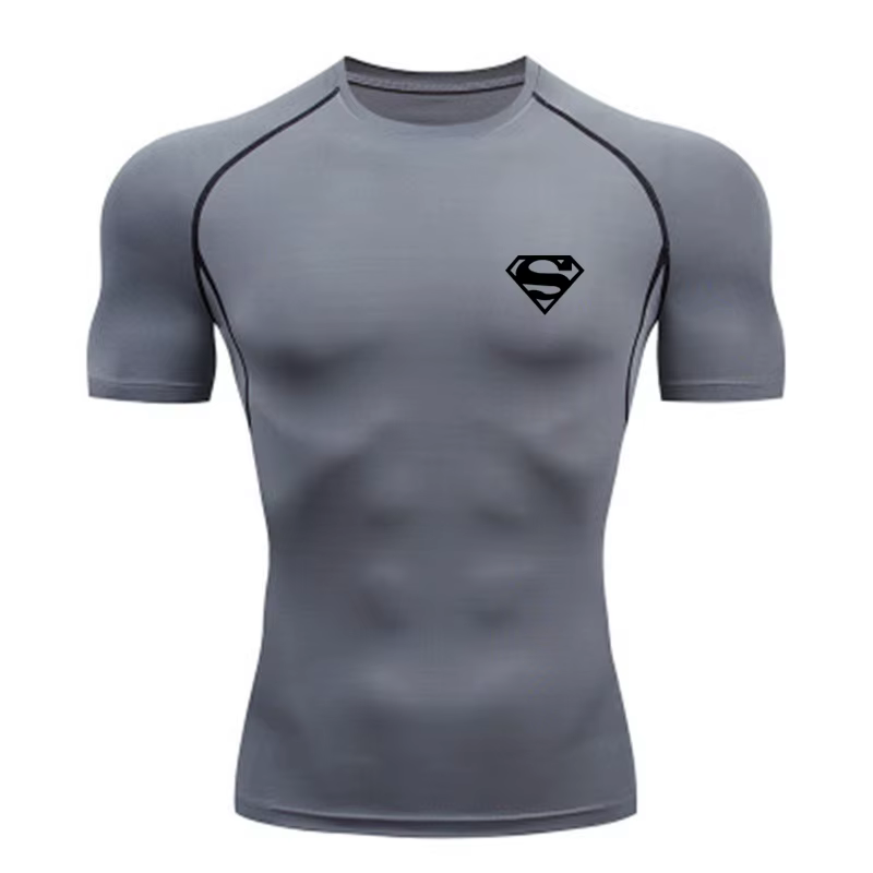 T-shirt de compression homme 2026 à manches courtes – Maillot de sport fitness, course à pied, gym –