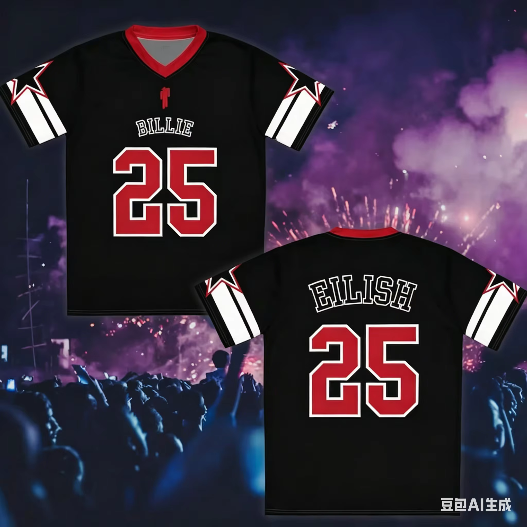 Nouveau T-shirt Maillot Édition Spéciale Concert 2025, T-shirt Mode Hip Hop Urbain USA, Vêtement Déc