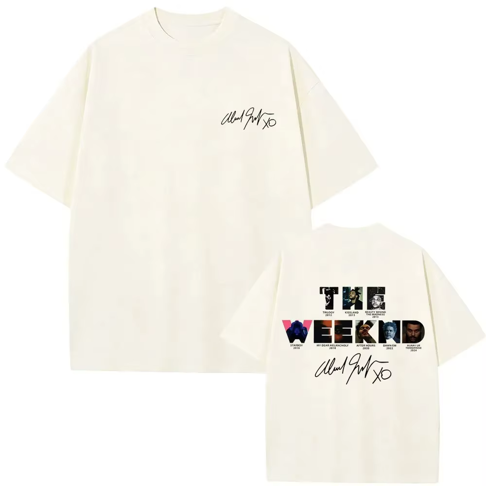 T-shirt graphique avec couverture d'album musical du rappeur The Weeknd, pour hommes et femmes, mode