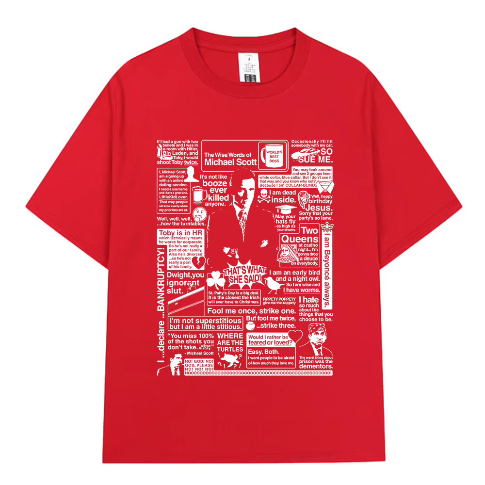 Les mots sages de Michael Scott hommage le bureau T-shirt série TV Dwight Schrute Jim Halpert T-Shir