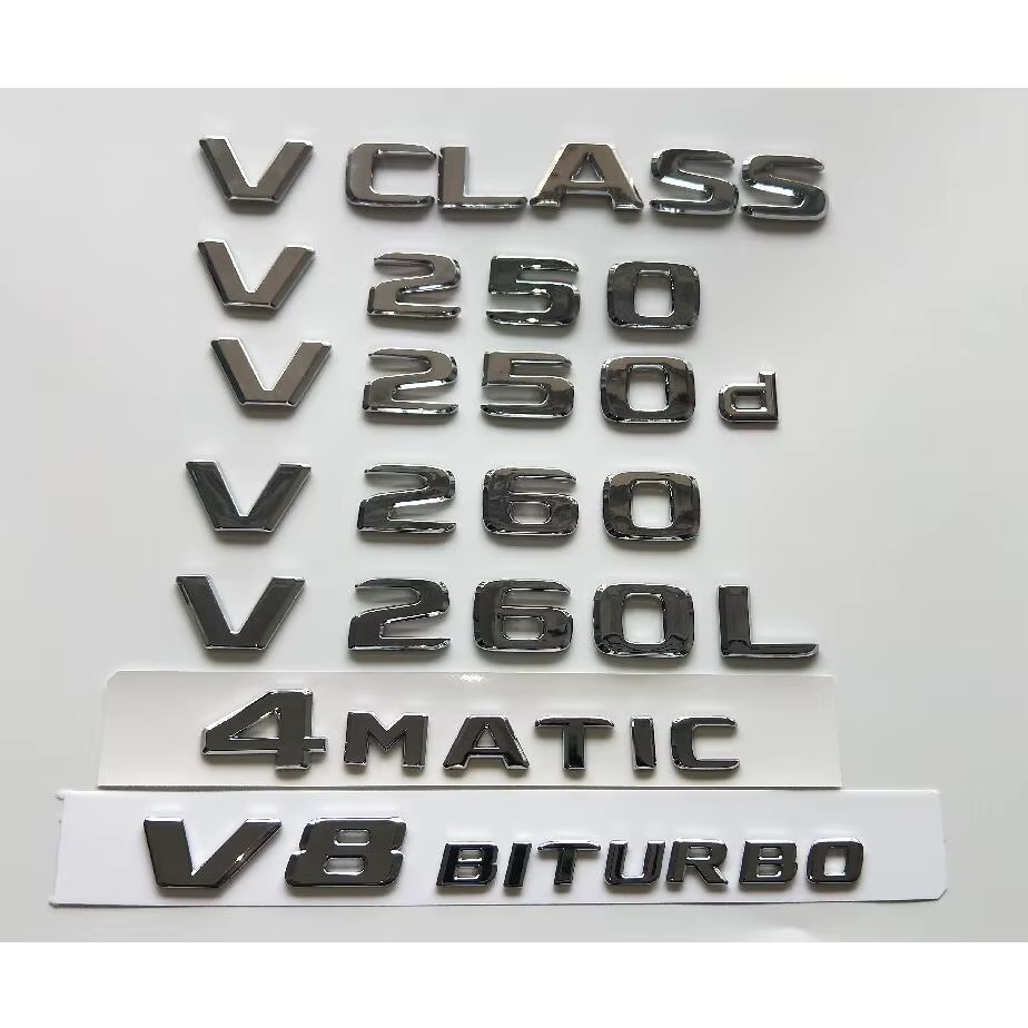 Emblèmes chromés pour Mercedes Benz Classe V W447 MPV V200 V220 V250 V250d V260 V260d V200L V220L V2