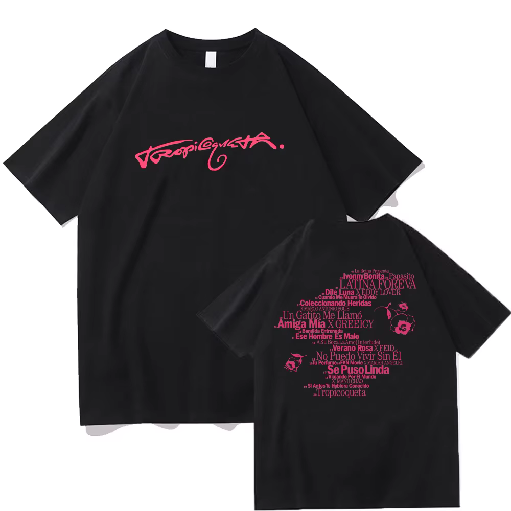 Karol G Tropicoqueta Tracklist t-shirt Vintage Karol G coton T-shirts hommes femmes Hip Hop gothique