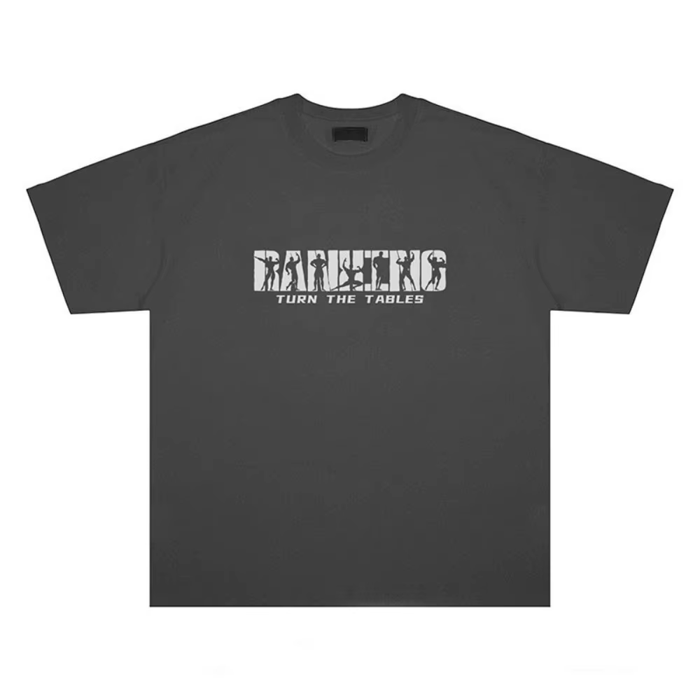T-shirt col rond pour hommes, confortable et respirant, avec lettres imprimées, entraînement muscula