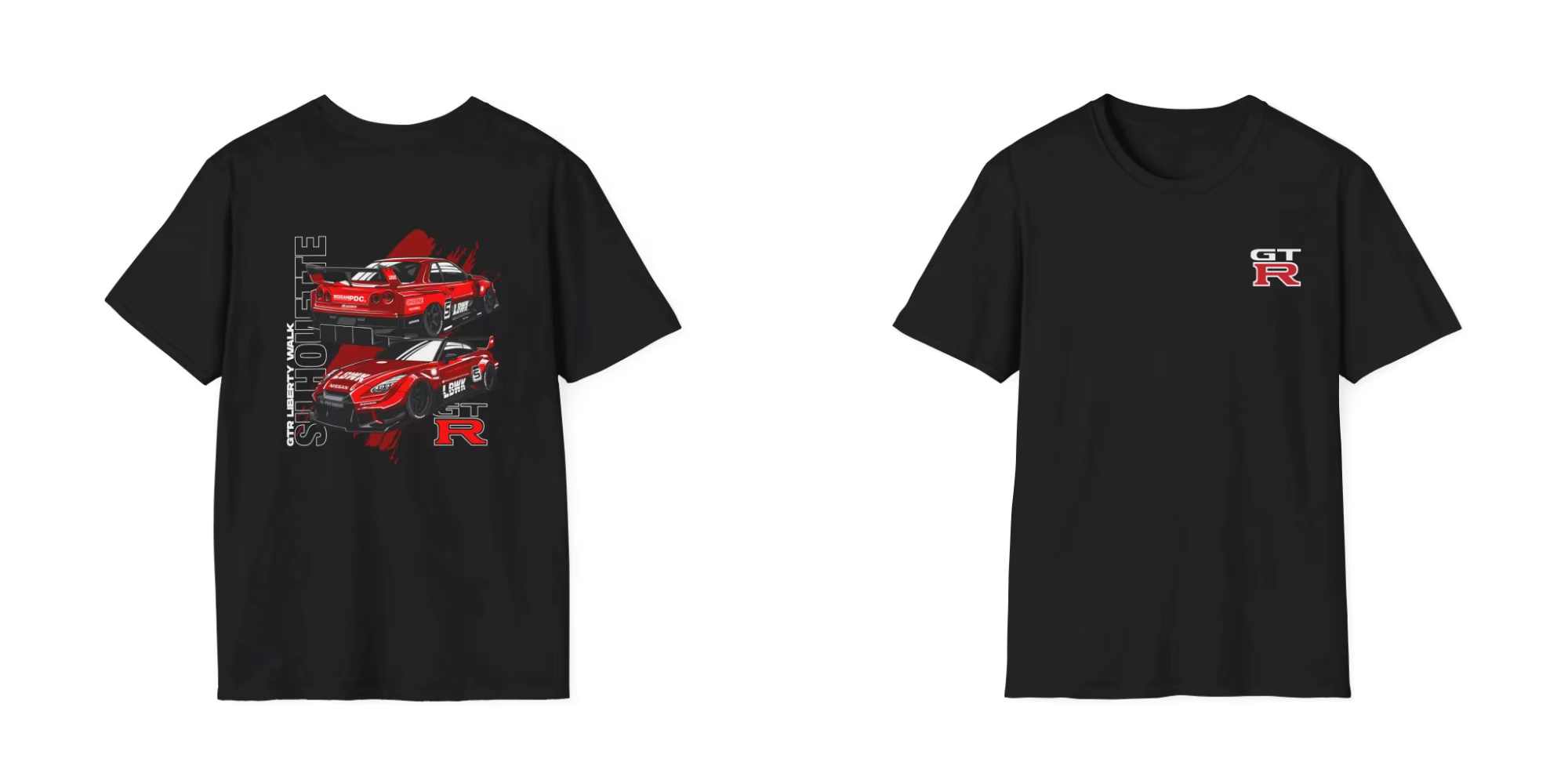 T-shirt Liberty Walk GTR devant et derrière, coupe ample, tendance, décontracté, en pur coton, t-shi