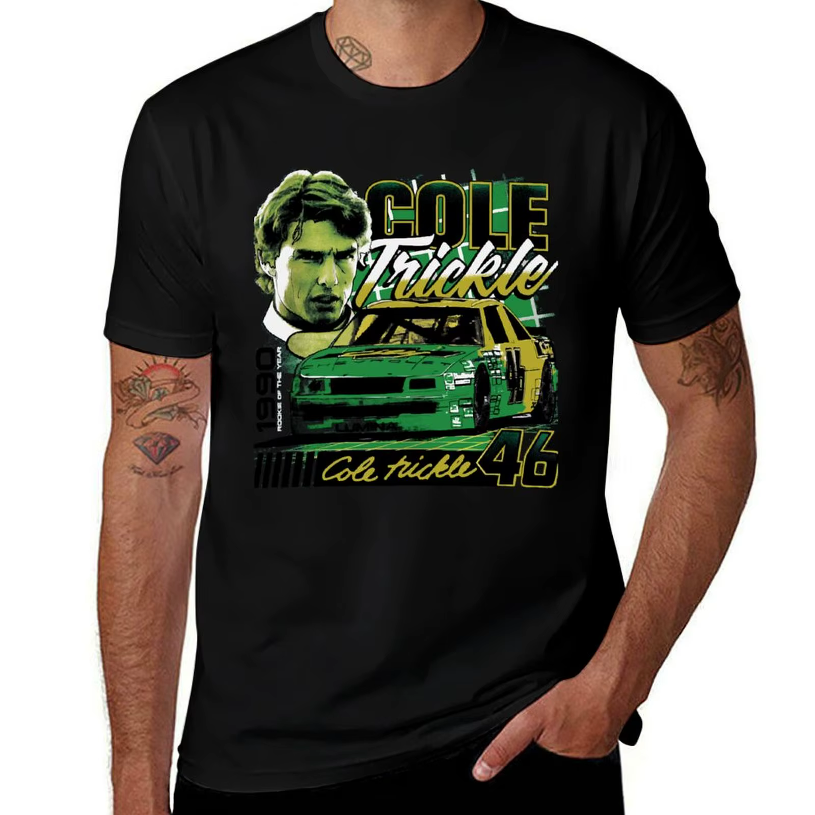 T-shirt Denciof Thunder Cole Trickle pour homme, streetwear, vintage, anime, poids lourd