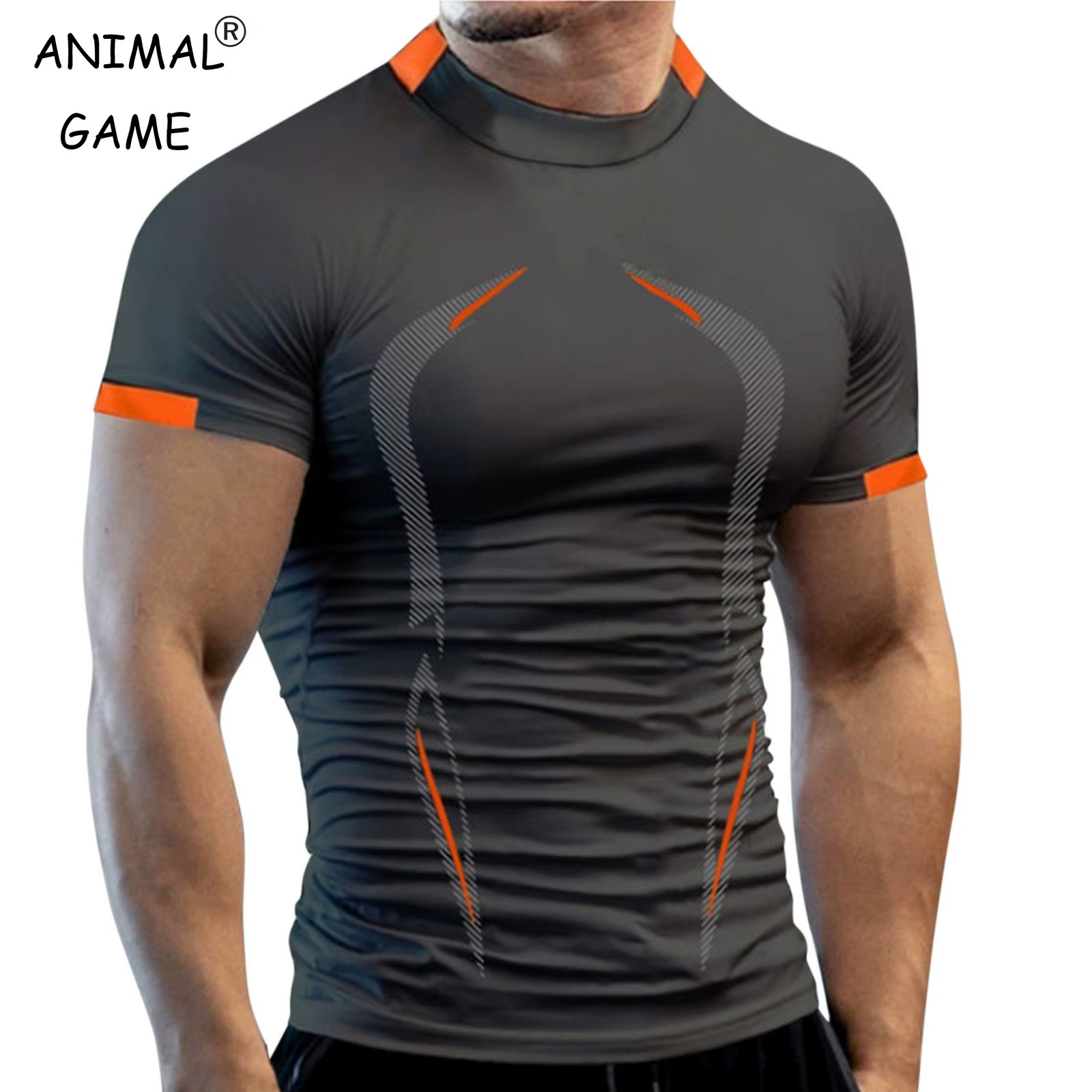 T-shirt respirant pour hommes, à séchage rapide, pour Jogging, entraînement, Fitness, course à pied,
