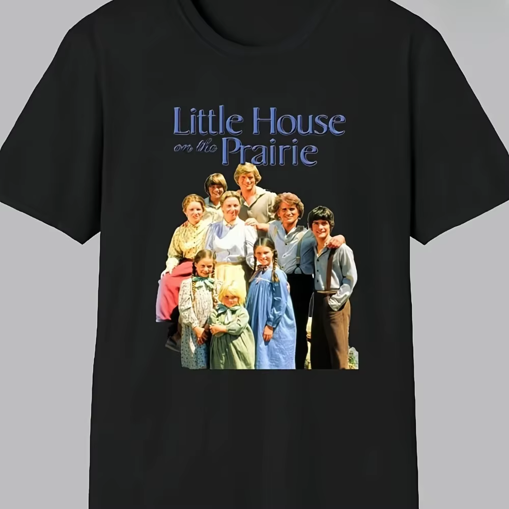 T-shirt unisexe de la série télévisée vintage Little House on Plum Ridge, design de maison emblémati