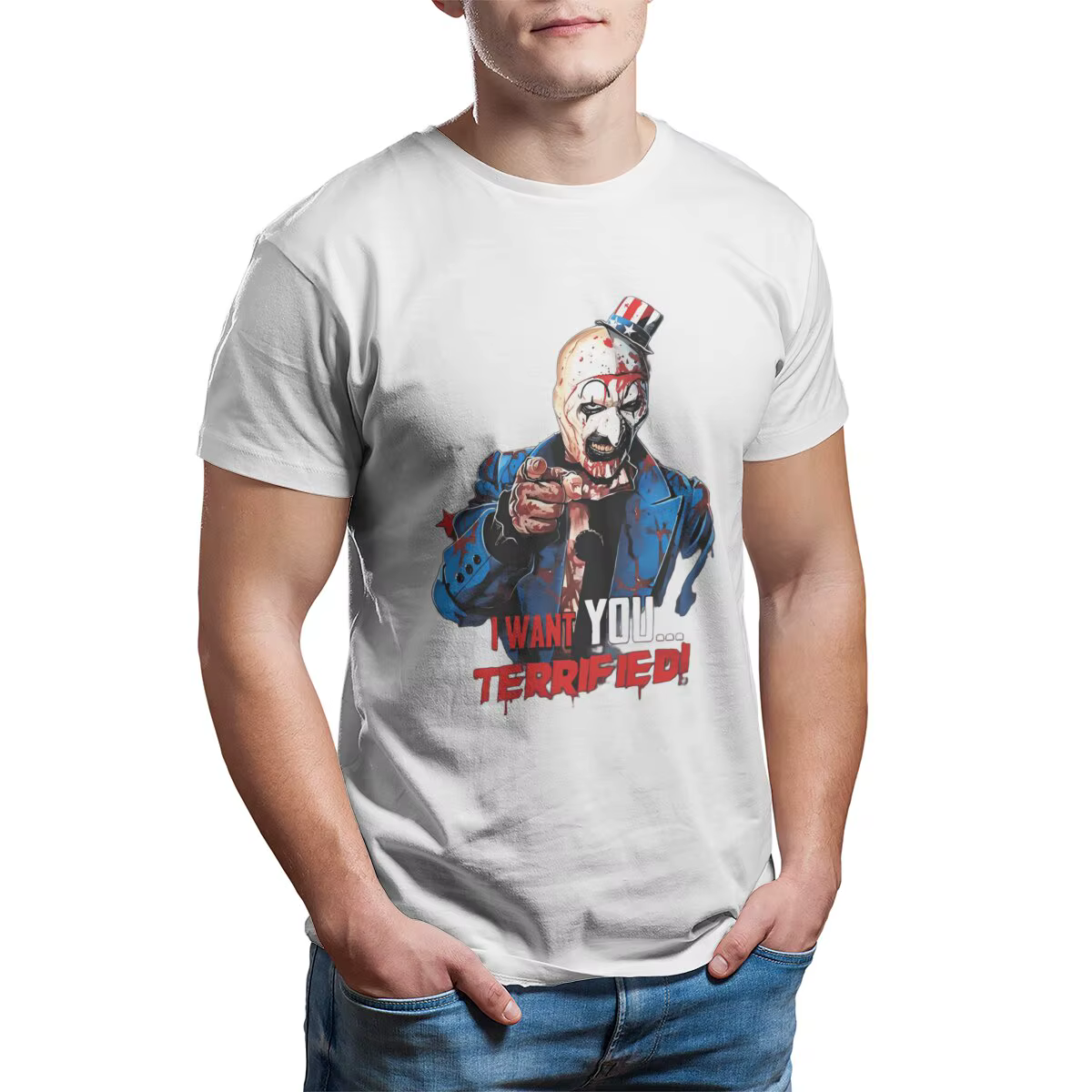 Terrifier Je veux que vous T-Shirts drôles pour hommes Film d'horreur Clown effrayant Clown d'Hallow