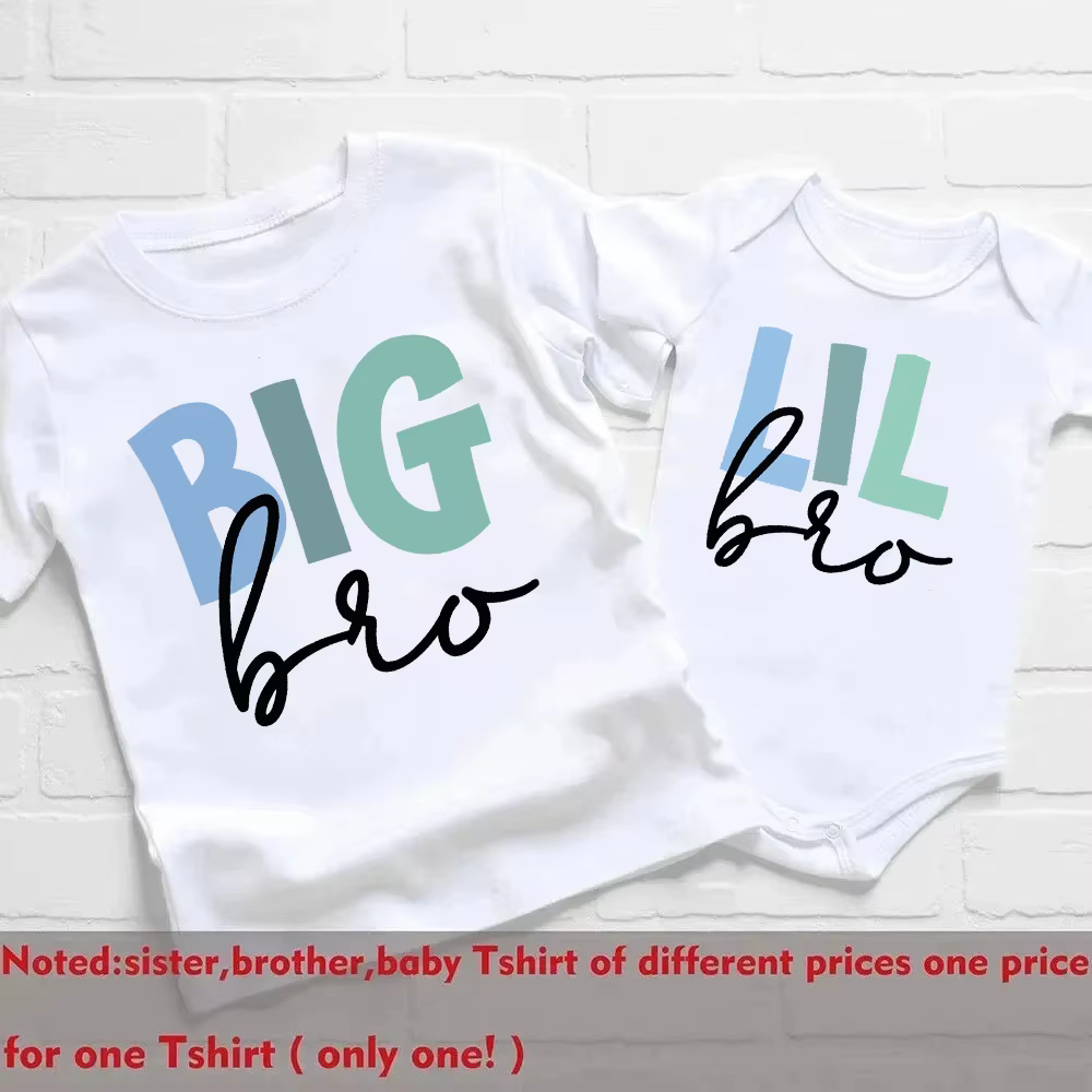 Chemises assorties pour la famille Big Brother Little Sister, T-shirt pour garçons et filles, barbot