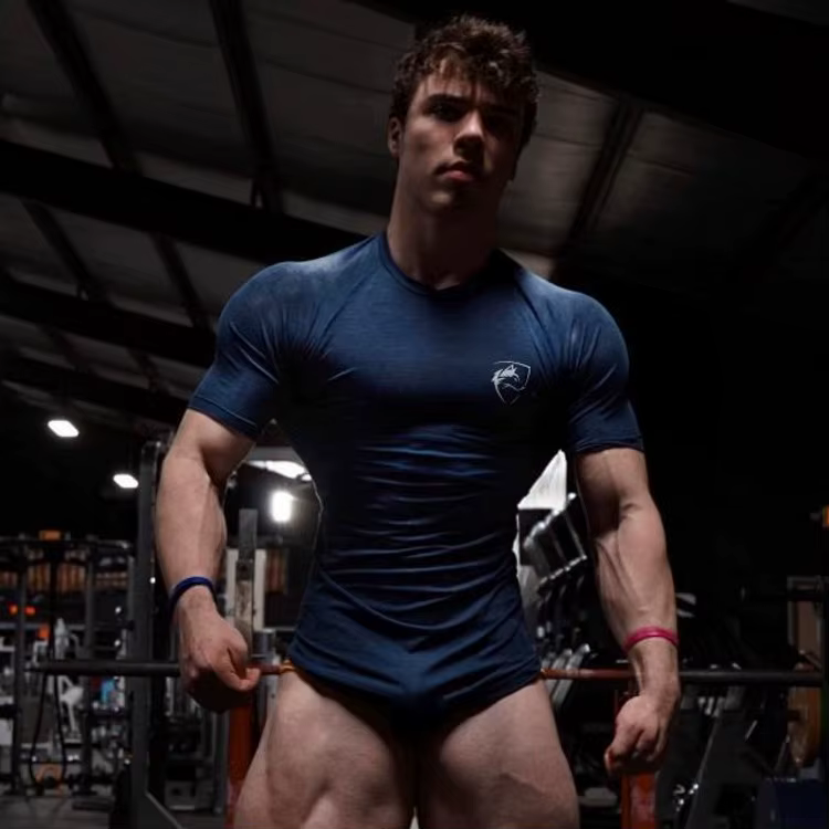 Hommes T-shirt musculation Compression serrée séchage rapide chemise musculaire Fitness entraînement
