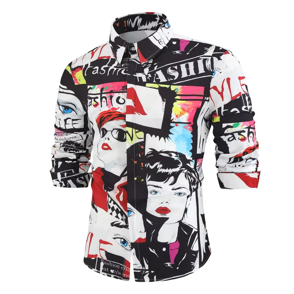 Chemise à manches longues pour hommes, style hawaïen, impression 3D, mode décontractée, haut confort