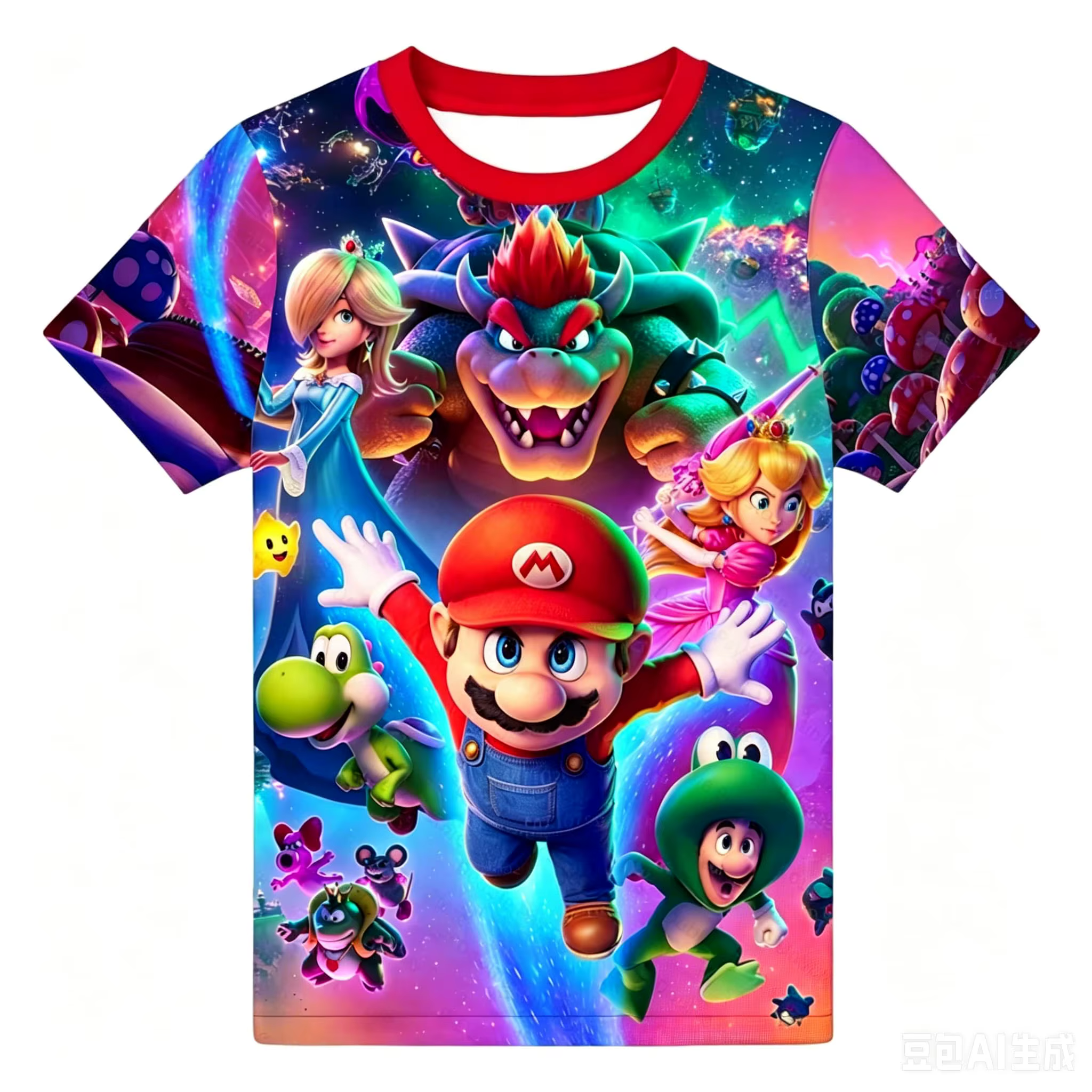 T-shirt imprimé en 3D Super Mario Bros pour adultes et enfants/jeunes, Mario Peach Sonic Game Cartoo