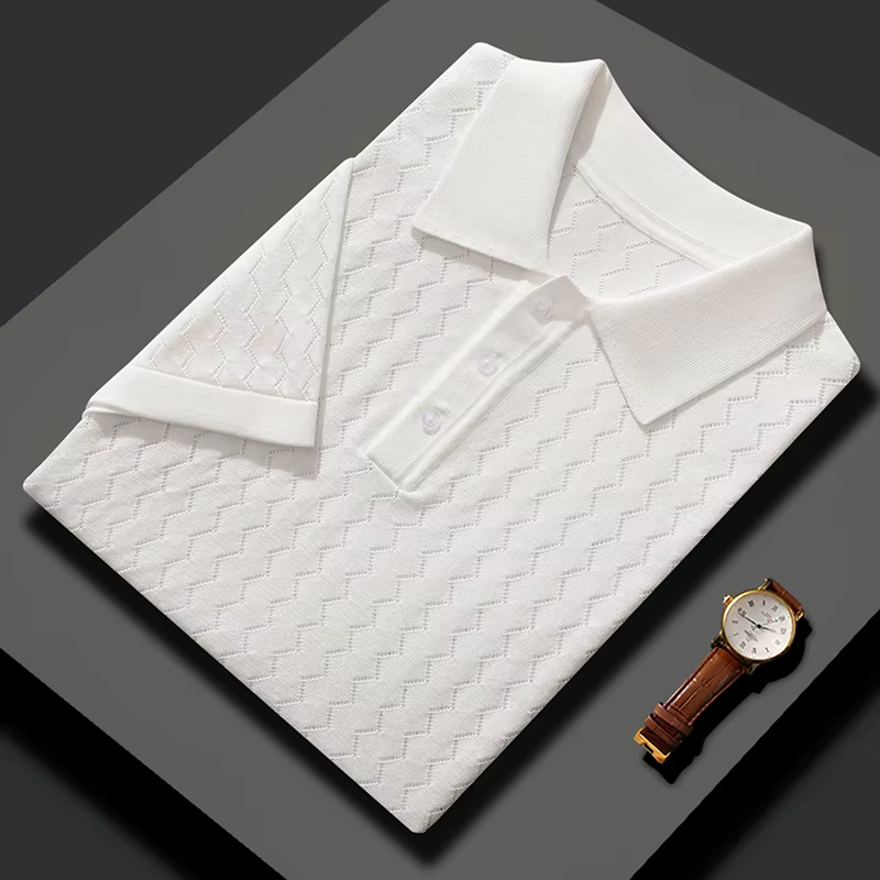 MVCircFLRT-T-shirt à manches courtes pour homme, polo en tricot respirant, chemise fine, chemise d'a