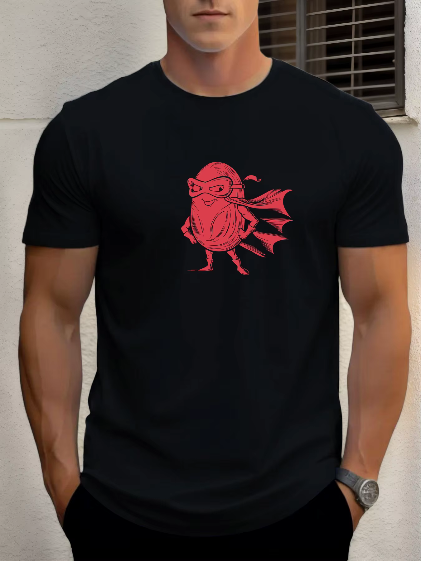 T-shirt pour hommes haricots anpanman 100 % coton impression graphique été t-shirt col rond décontra
