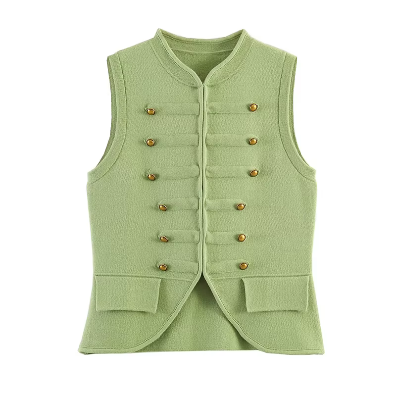 Gilets en tricot pour femmes, mode printemps, col rond, sans manches, décontractés, ajustés, hauts c