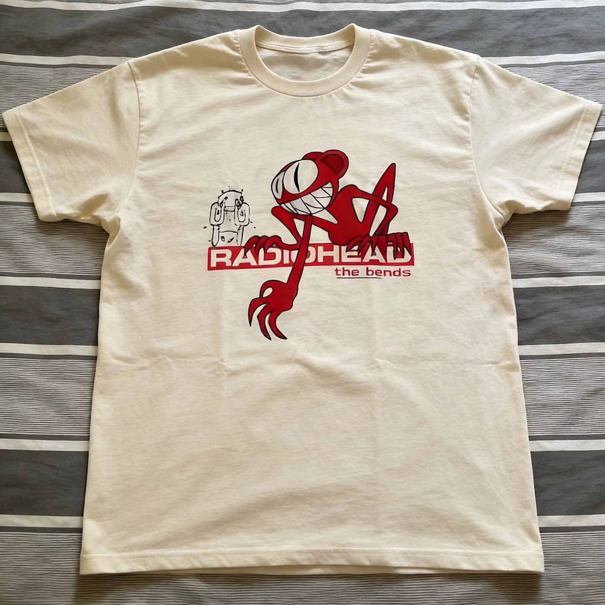 T-shirts pour enfants style parent-enfant, motif groupe Radiohead, album The Bend, reproduction, pou