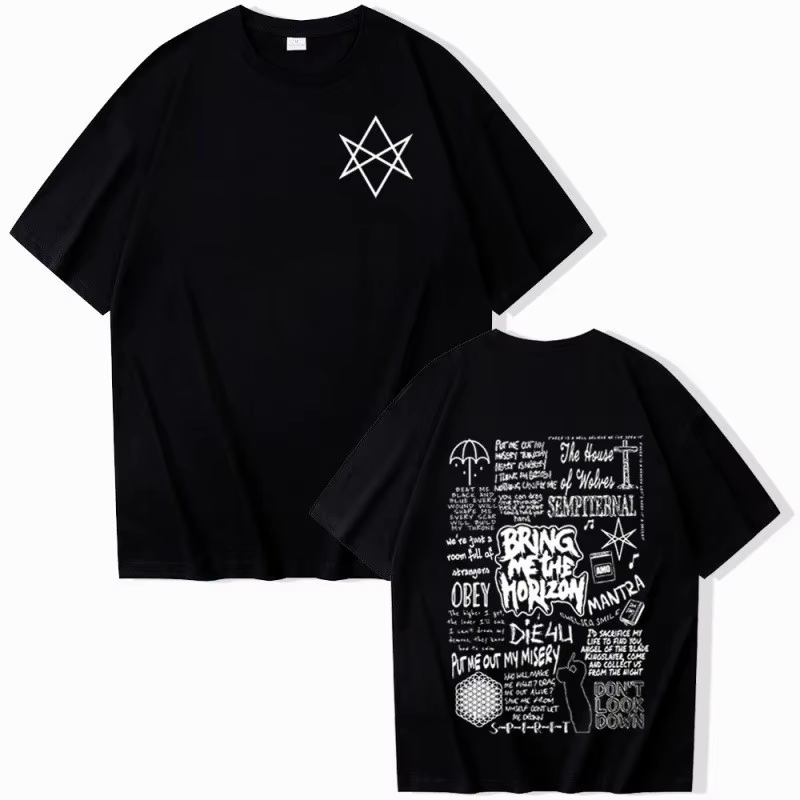 T-shirt imprimé Bring Me The Horizon pour hommes et femmes, style Y2K, Hip-hop, décontracté, à la mo