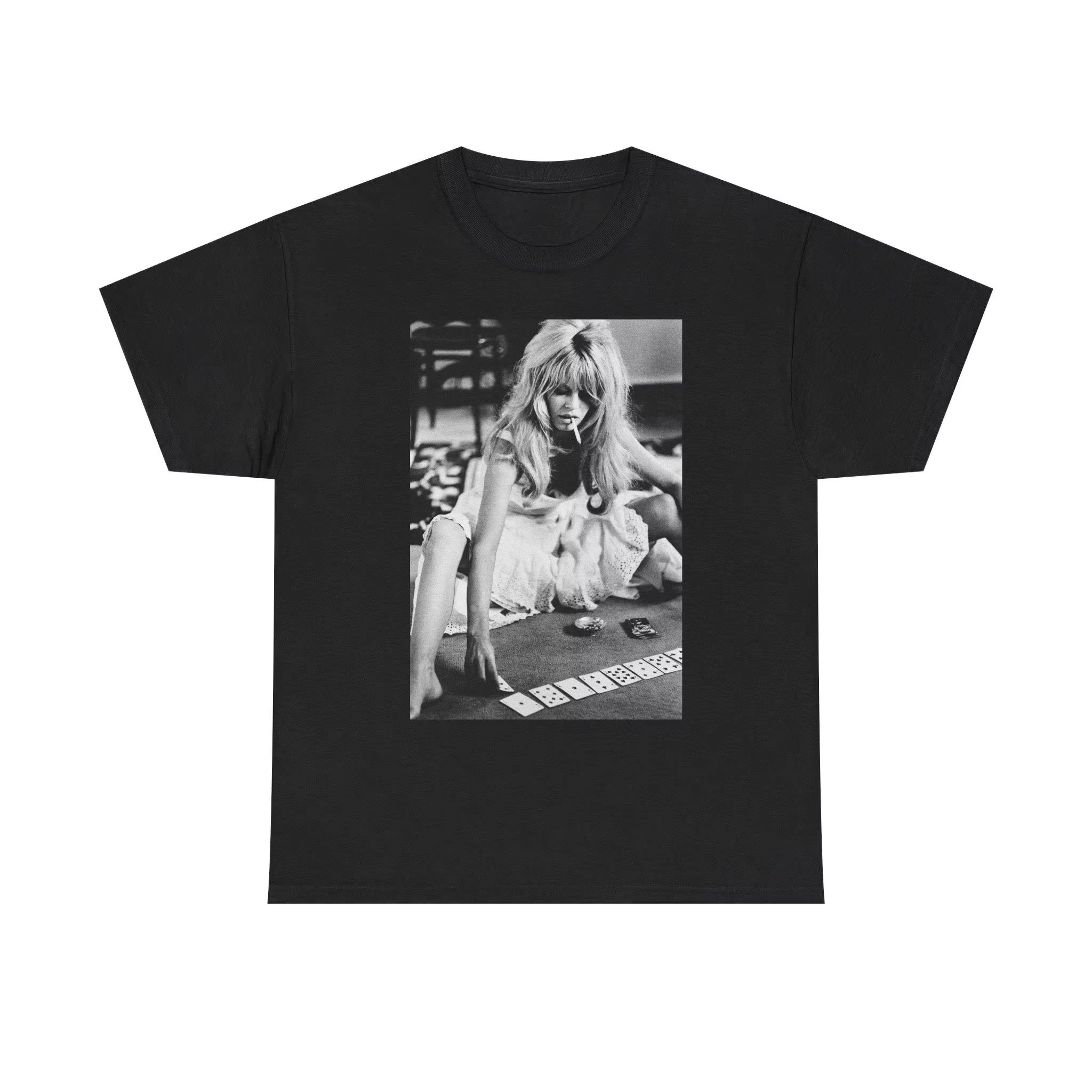 Vintage Rage Brigitte Bardot Play Card1 T-Shirt pour hommes femmes loisirs vêtements de sport T-shir