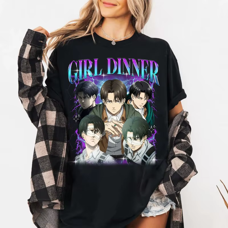 Chemises Levi Ackerman, T-shirts unisexes Attack on Titan, Chemises Anime et Manga, Hauts décontract