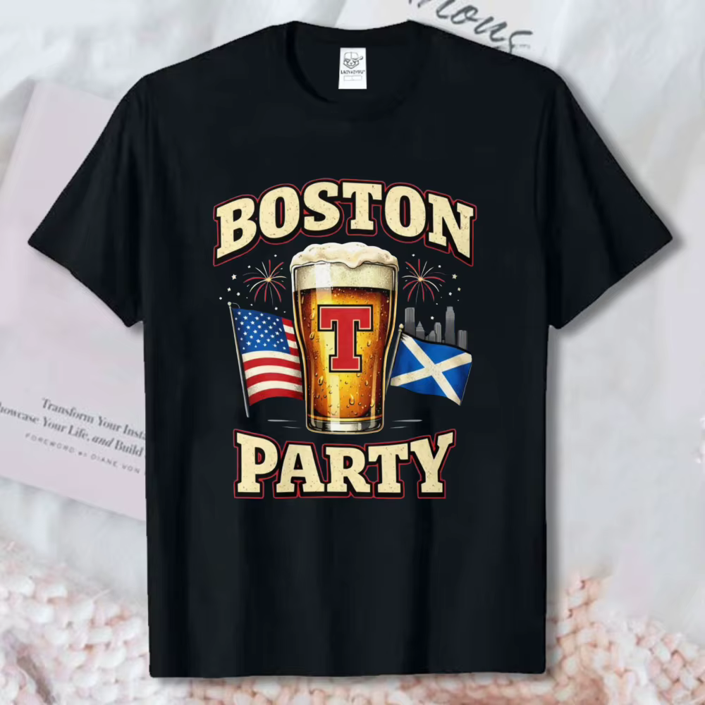 T-shirt de football Écosse Boston T-Party 2026 – T-shirts amusants à l'effigie de la bière écossaise