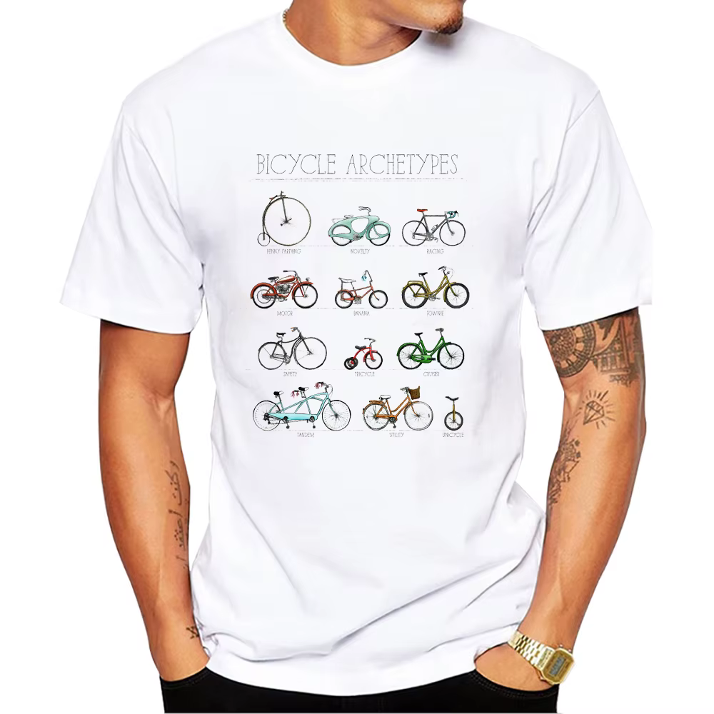 TEEHUB-T-shirt à manches courtes vintage pour homme, vêtement de sport et de vélo, avec imprimé humo