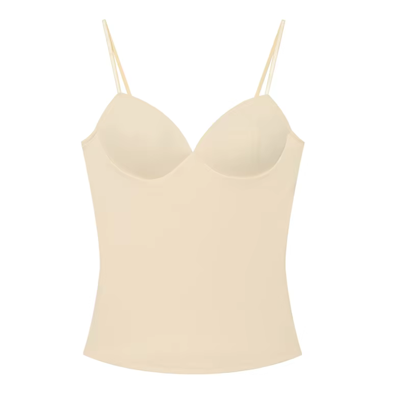 HXAO hauts courts sans manches pour femme Corset Camisole haut marron femmes moulante dos nu hauts S