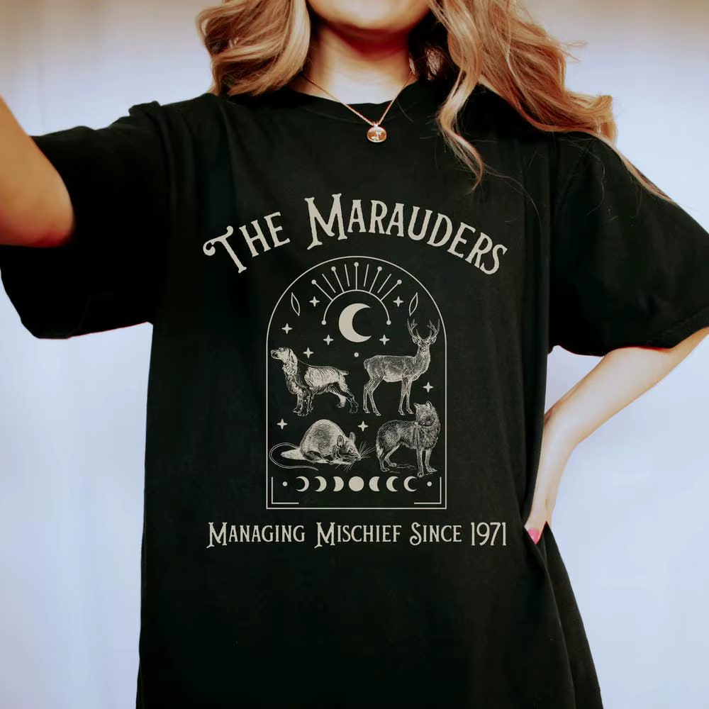 The Marauders – chemise unisexe confortable, rétro, magicien Booktok Merch, chemise magique 100% cot
