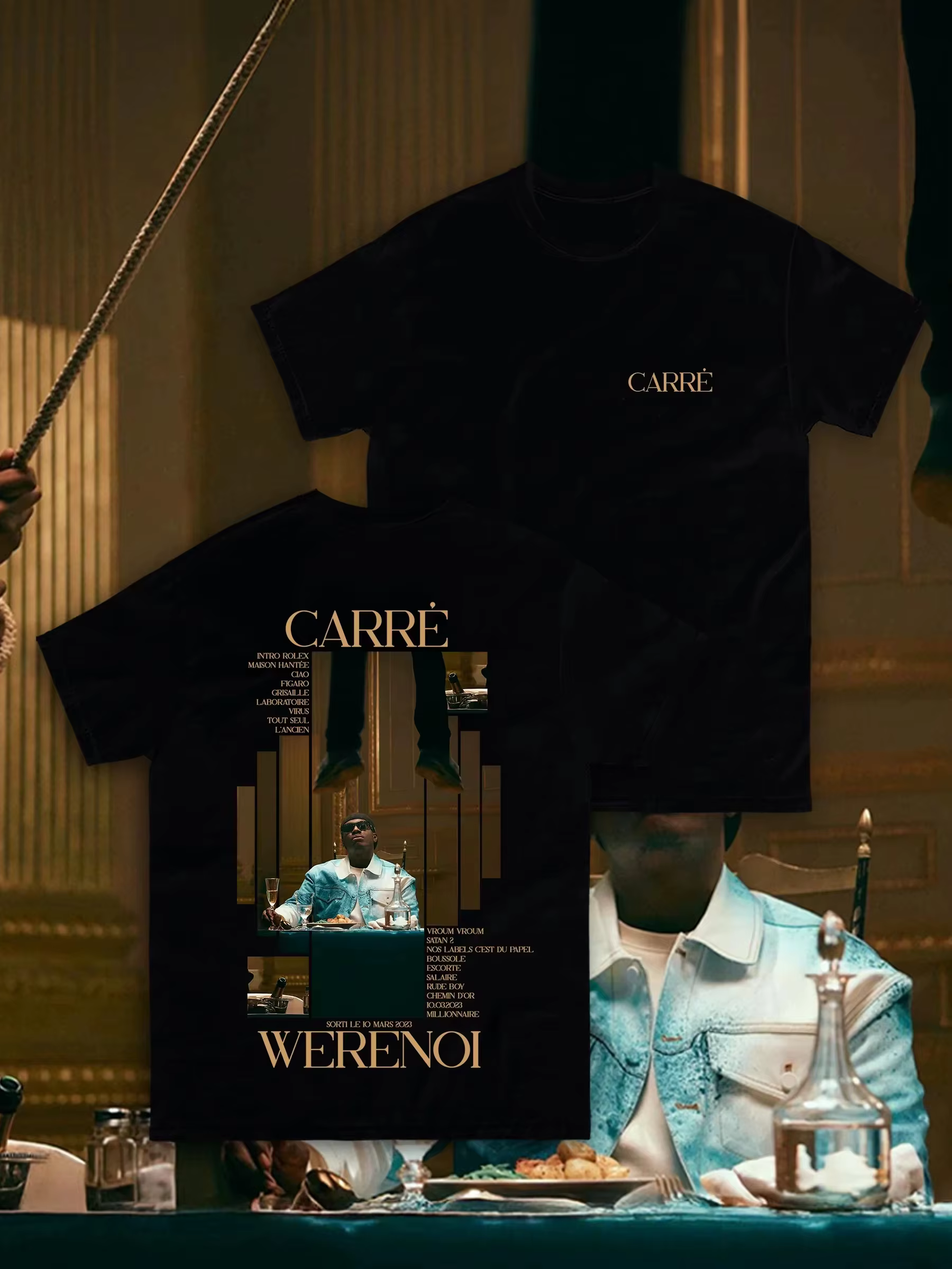 T-shirt Homme Manches Courtes Y2K Tendance Mode Loisirs Extérieurs Thème Werenoi - Artist Rap França