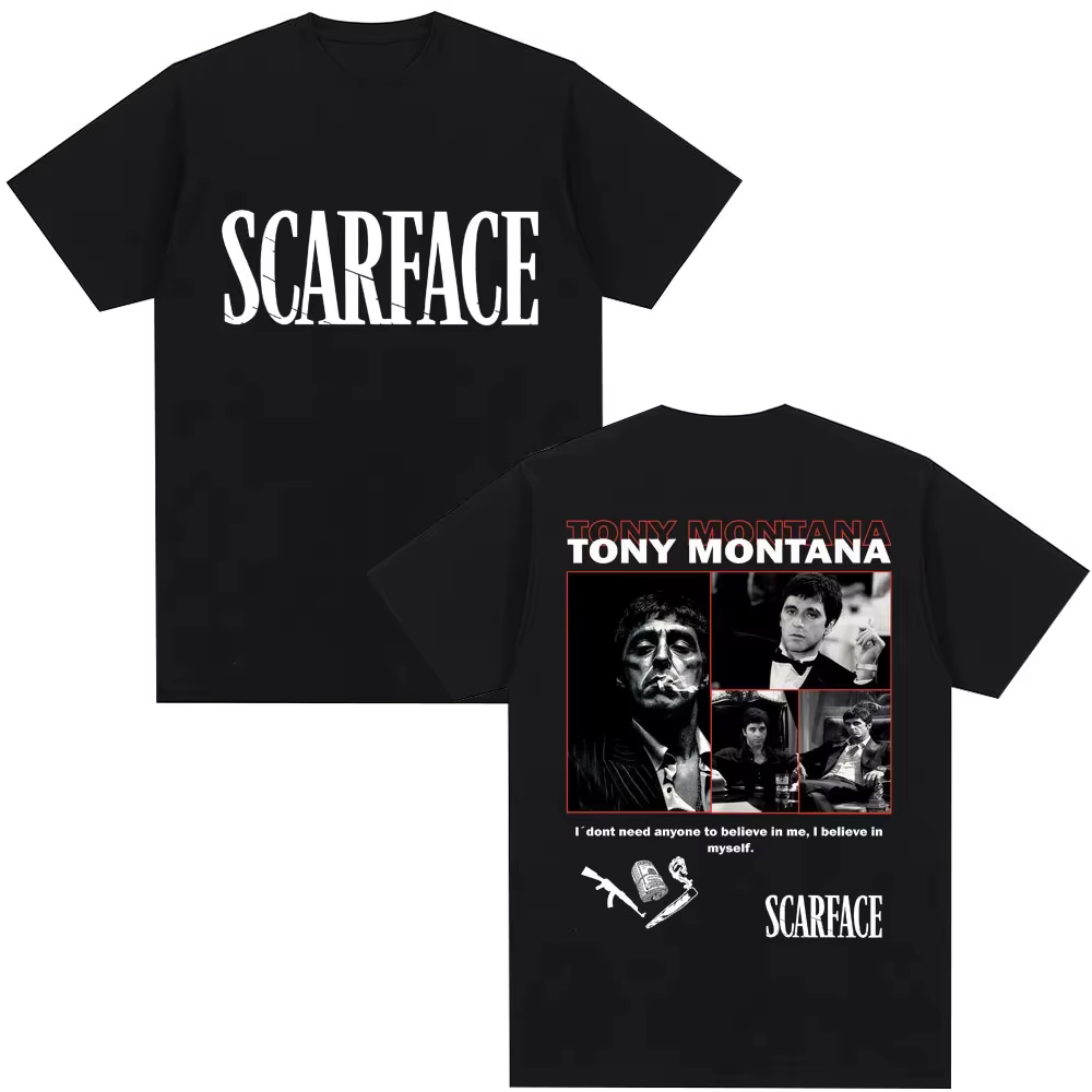 T-shirt graphique Scarface Tony Montana Al Pacino, film 2026, mode vintage des années 90, pour homme