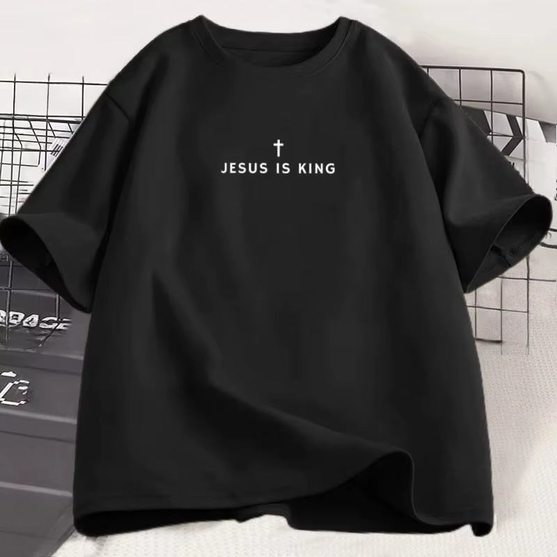 T-shirt chrétien « Jésus est roi » pour hommes et femmes, merchandising chrétien, t-shirt Jésus, foi