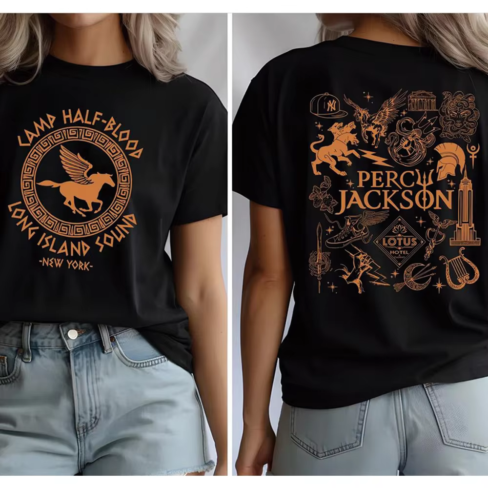 Deux côtés Camp demi-sang t-shirt Harajuku Percy Jackson chemises graphiques Camp Jupiter chemise Y2