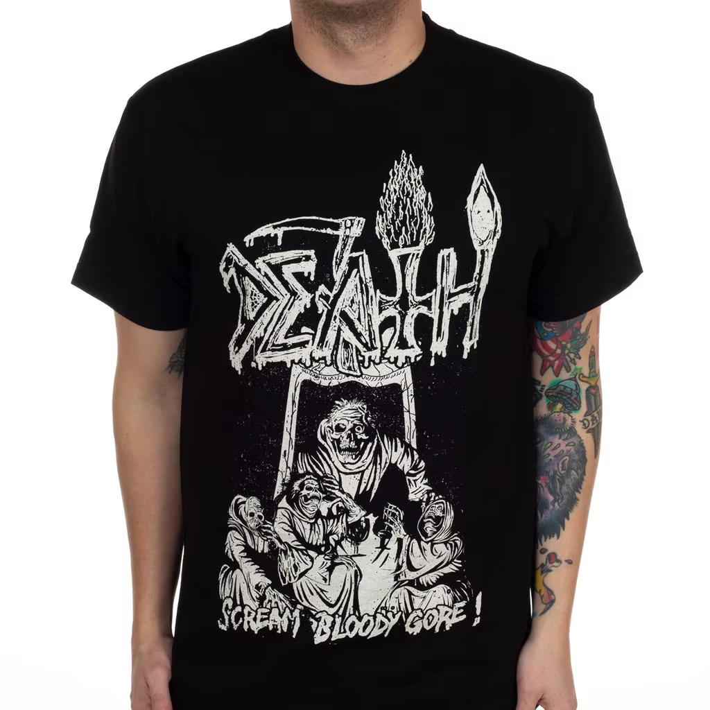 T-shirt en coton unisexe à motif DEATH Band, manches courtes, style décontracté, vintage et rétro, i