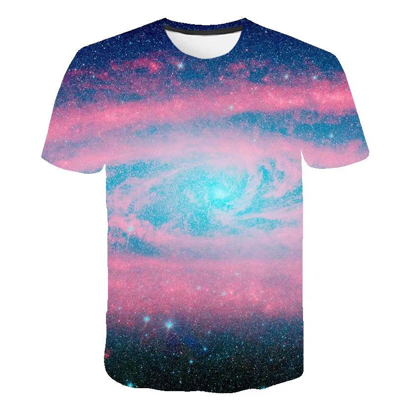 Galaxy Space T-shirt imprimé 3D mode Streetwear hommes femme col rond t-shirts décontractés été surd