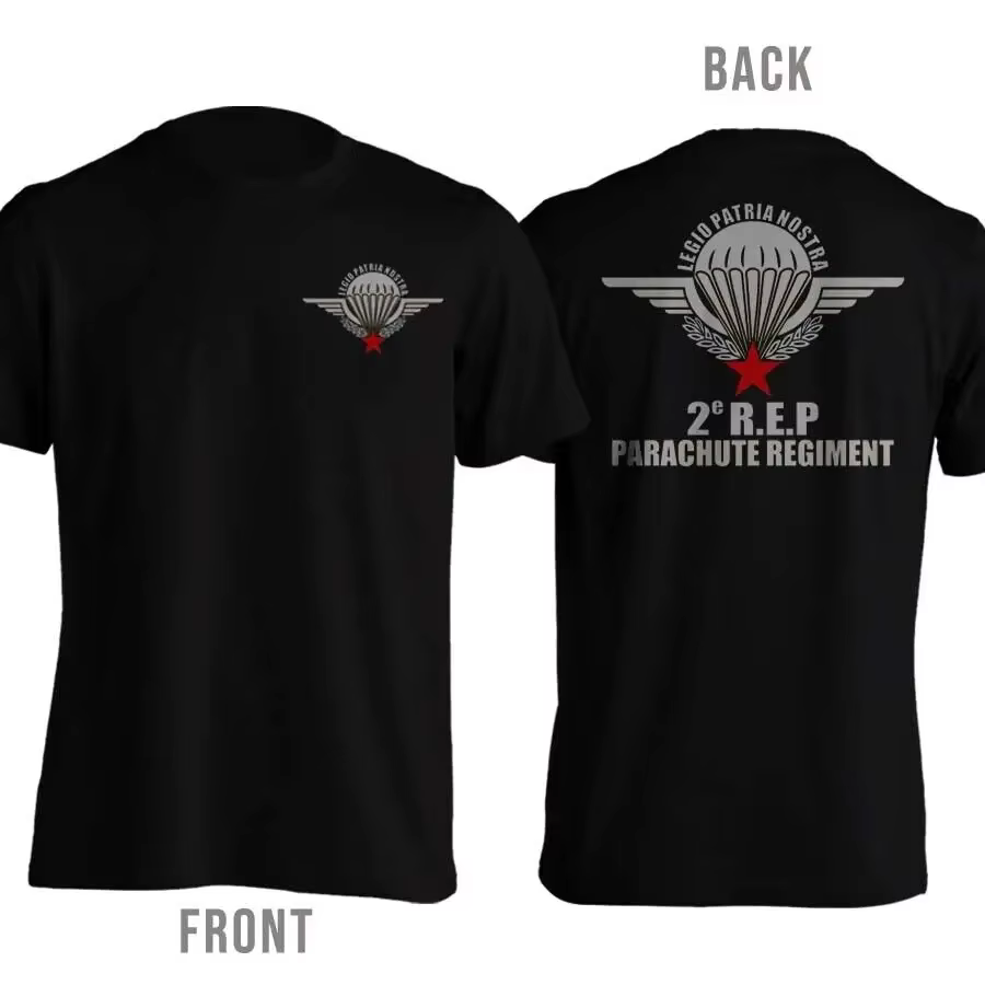 France T-Shirt 100% coton hommes chemise 2e REP Parachute régiment légion patrouille Nostra chemise