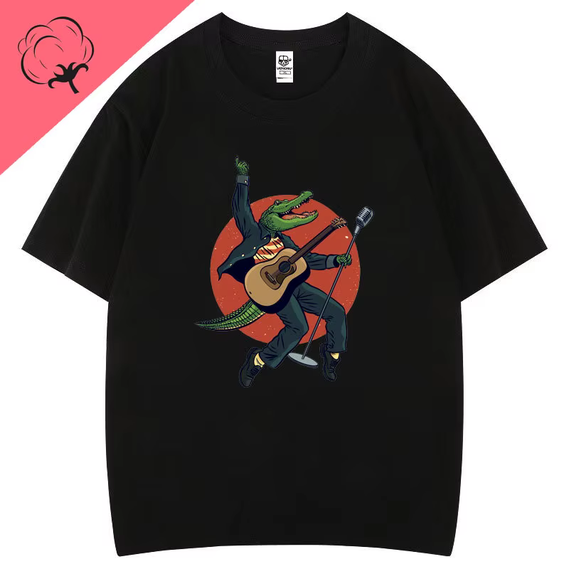 Classique Croc, n, rouleau coton t-shirt hommes femmes à manches courtes Rock and Roll décontracté i