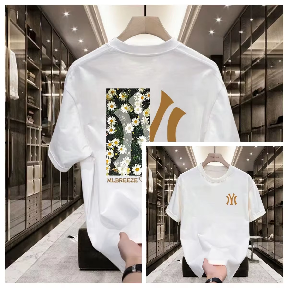 Nouveau T-shirt homme en pur coton à manches courtes, col rond ample, haut de gamme Printemps/Été 20
