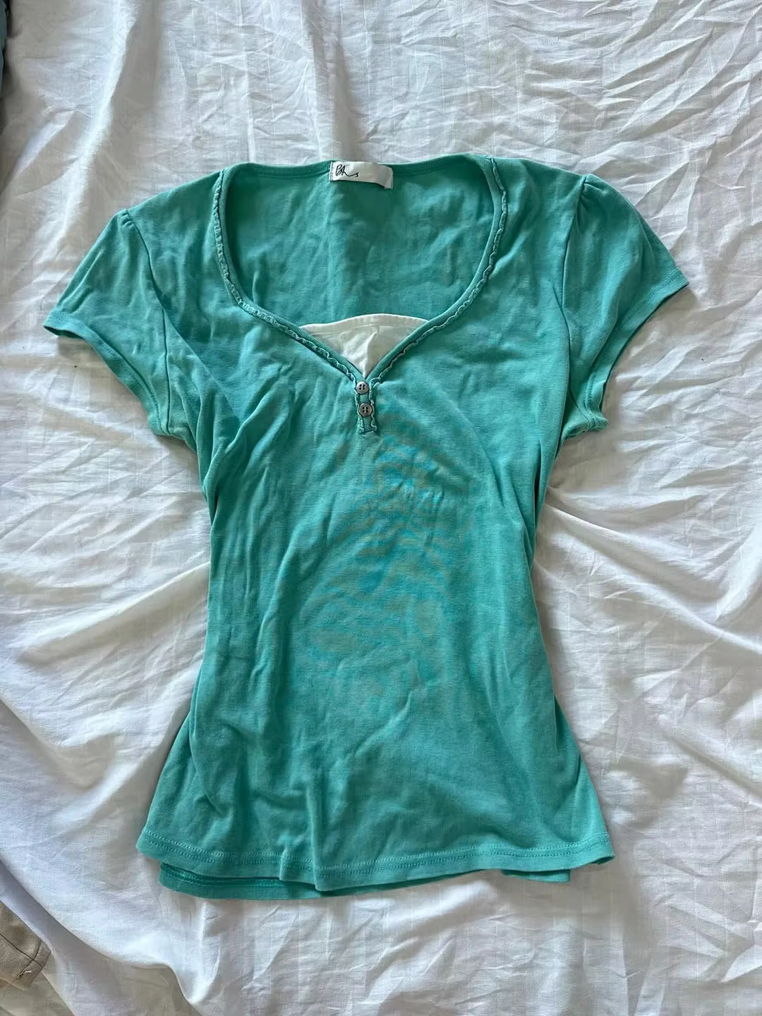 T-shirts doux esthétiques couleur unie pour femmes, style années 2000, décontractés, Kawaii, sexy, p